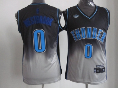 nba oklahoma city thunder #0 westbrook black-gery jerseys
