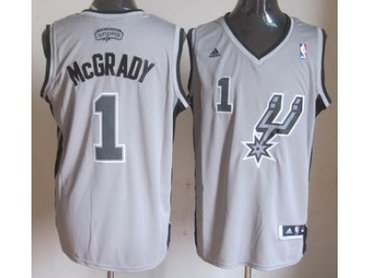 nba san antonio spurs #1 mcgrady grey(revolution 30 swingman)