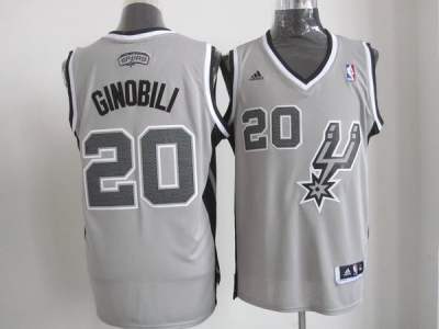 nba san antonio spurs #20 ginobili grey jerseys(revolution 30 swingman)