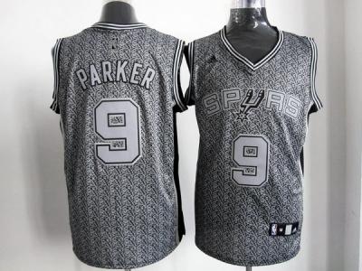 nba san antonio spurs #9 tony parker grey(static fashion swingman)