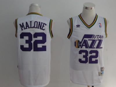 nba utah jazz #32 malone white jerseys(fans edition)