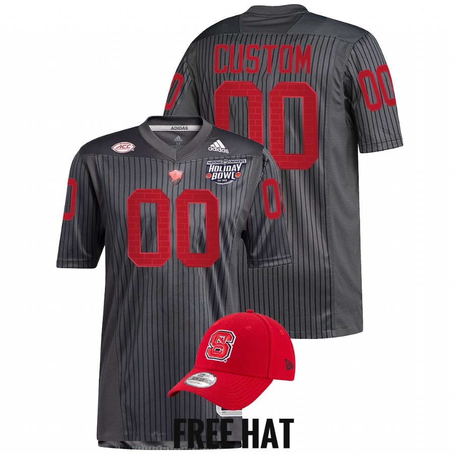 nc state wolfpack custom grey 2021 holiday bowl retro jersey
