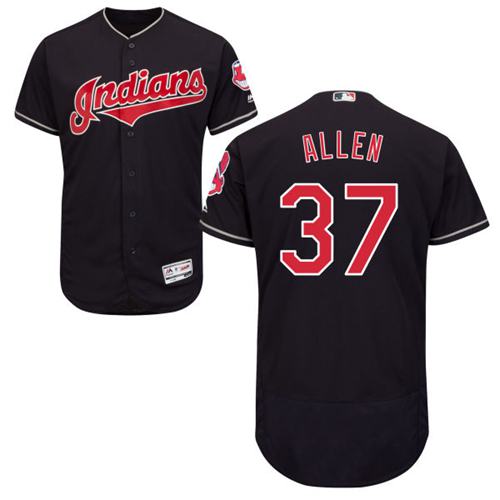 ndians #37 Cody Allen Navy Blue Flexbase Authentic Collection Stitched MLB Jersey - 副本
