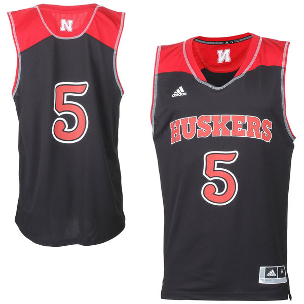 nebraska cornhuskers 5 black basketball jersey