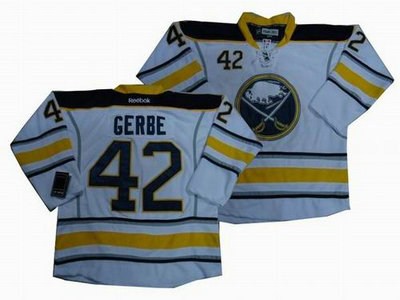 new buffalo sabres 42 nathan gerbe white jerseys