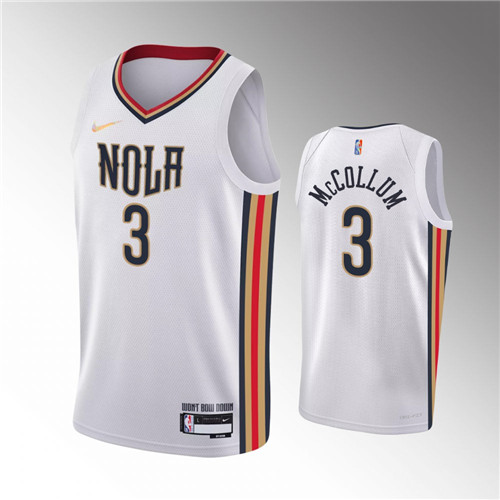 New Orleans Pelicans C.J. McCollum Association Edition White stitched Jersey #3