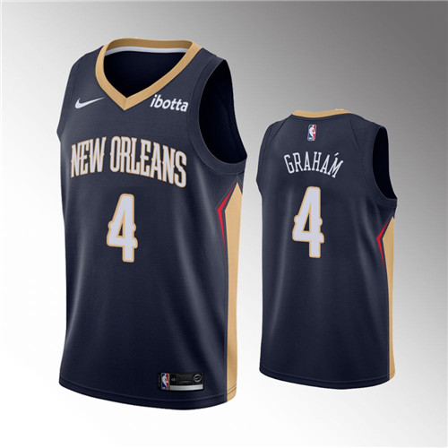 New Orleans Pelicans Devonte' Graham Icon Edition 75th Diamond Anniversary Navy stitched Jersey #4