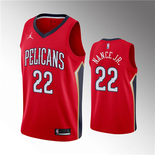 New Orleans Pelicans Larry Nance Jr. Statement Edition Red stitched Jersey #5