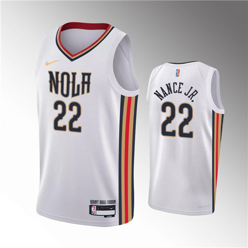 New Orleans Pelicans Larry Nance Jr. Anniversary City White stitched Jersey #5