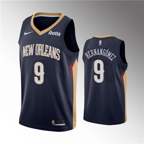 New Orleans Pelicans Willy Hernangomez Icon Edition Navy stitched Jersey #9