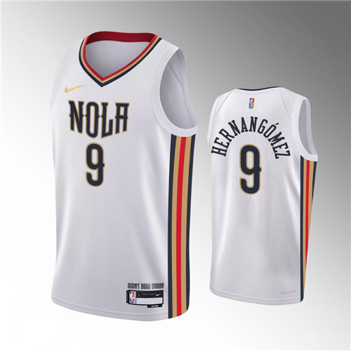 New Orleans Pelicans Willy Hernangomez 2021-22 75th Anniversary City White stitched Jersey #9