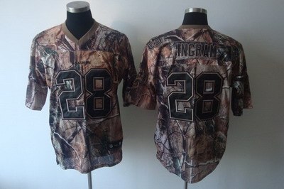 new orleans saints #28 mark ingram camo real tree football jersey