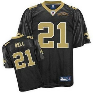 new orleans saints 21 mike bell black champions patch