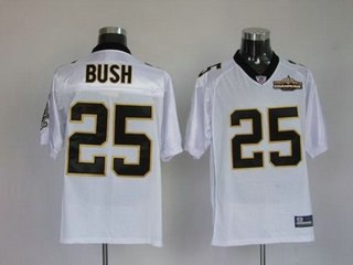 new orleans saints 25 reggie bush white champions patch