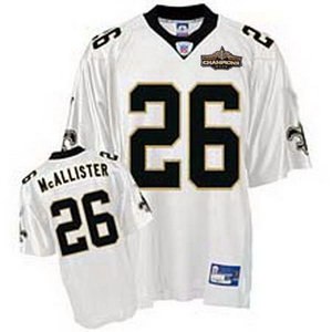 new orleans saints 26 deuce mcallister white champions patch