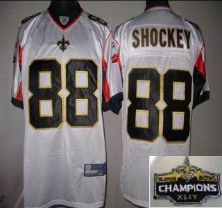 new orleans saints 88 jeremy shorkey white super bowl xliv championship