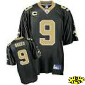 new orleans saints 9& drew brees black c patch and golden 2010