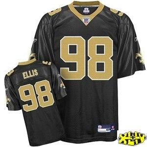 new orleans saints 98 sedrick ellis black golden