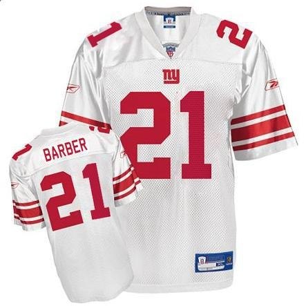 new york giants #21 tiki barber white jersey