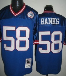 new york giants #58 banks throwback blue