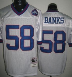 new york giants #58 banks throwback white