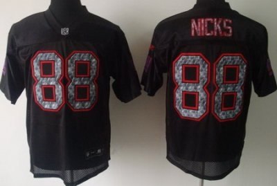 new york giants #88 hakeem nicks black united sideline jersey