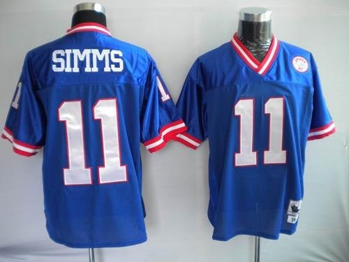 new york giants 11 phil simms blue throwback jerse