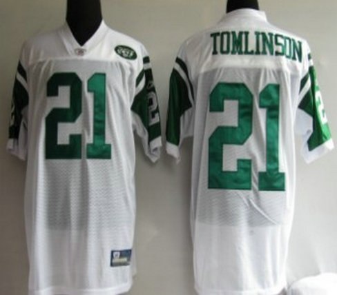 new york jets #21 tomlinson youth white jersey