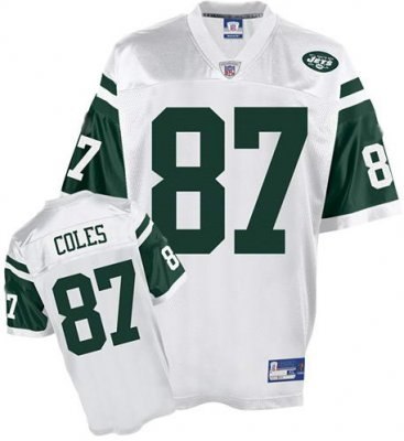 new york jets 87# laveranues coles white jersey
