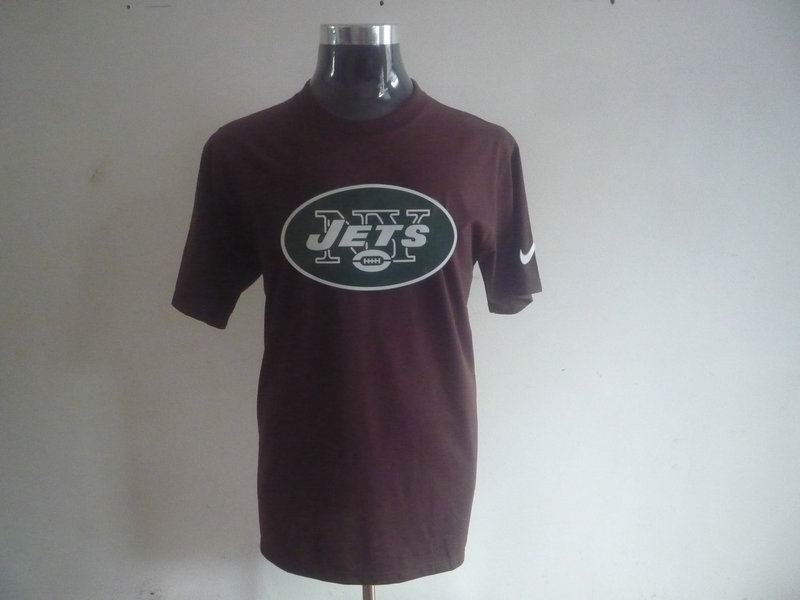 new york jets sideline legend authentic logo dri-fit t-shirt brown