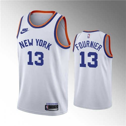 New York Knicks Evan Fournier 75th Anniversary White stitched Jersey #13