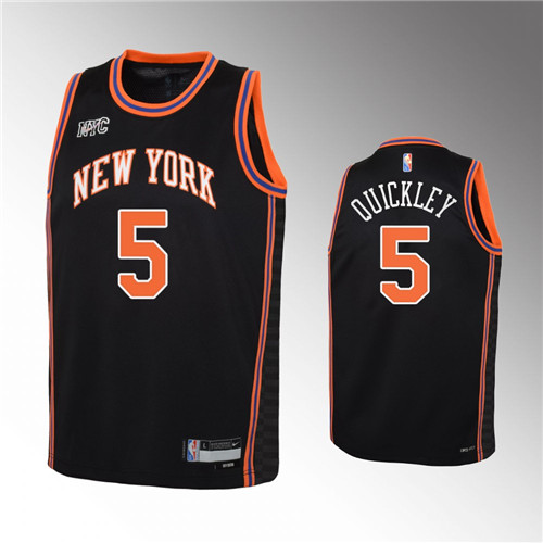 New York Knicks Immanuel Quickley 2021-22 City Edition NBA 75th Season stitched Jersey #5