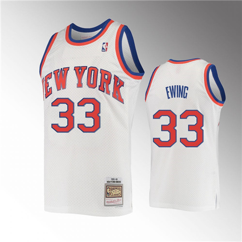 New York Knicks Patrick Ewing 1985-86 Hardwood Classics Swingman White stitched Jersey #33