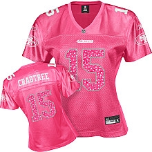 nfl 2011 new women jerseys san francisco 49ers 15# crabtree pink jerseys