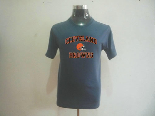 nfl cleveland browns big & tall heart & soul t-shirt grey