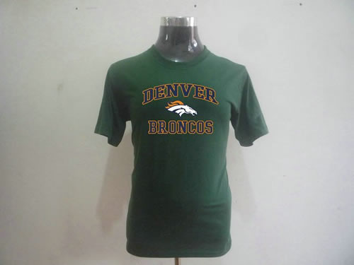 nfl denver broncos big & tall heart & soul t-shirt dark green