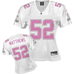 nfl green bay packers #52 matthews white women jerseys