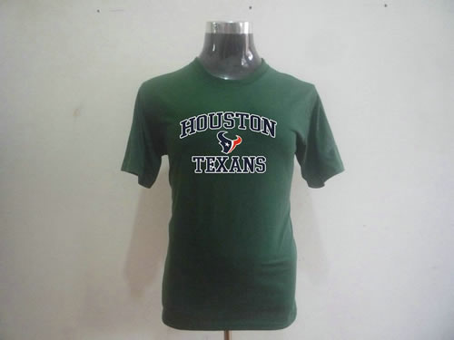 nfl houston texans big & tall heart & soul t-shirt dark green