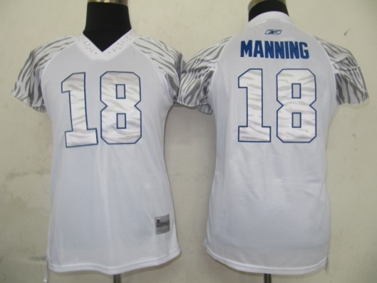 nfl indianapolis colts 18 peyton manning white women zebra field flirt fashion jerseys