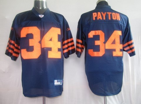 nfl jerseys chicago bears 34 payton blue orange number jerseys