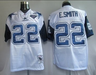 nfl jerseys dallas cowboys 22 e.smith white 75th m&n