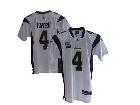 nfl jerseys minnesota vikings &4 brett favre team color white c patch