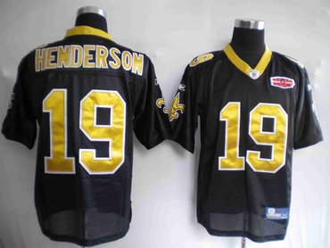 nfl jerseys new orleans saints 19# henderson black[2010 superbowl]