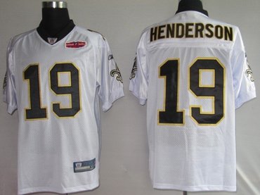 nfl jerseys new orleans saints 19# henderson white 2010 superbowl