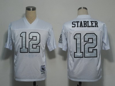 nfl jerseys oakland raiders 12 ken stabler white(silver number)