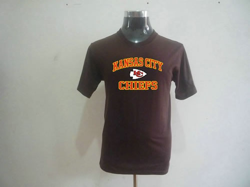 nfl kansas city chiefs big & tall heart & soul t-shirt brown