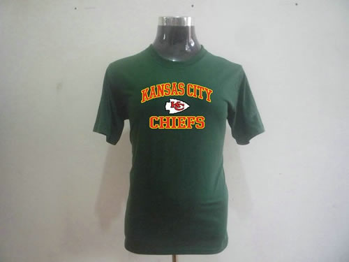 nfl kansas city chiefs big & tall heart & soul t-shirt dark green