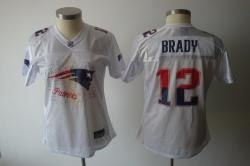 nfl new england patriots #12 brady white fem fan women jerseys