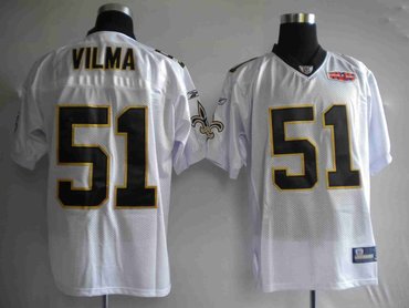 nfl new orleans saints #51 vilma super bowl xliv white