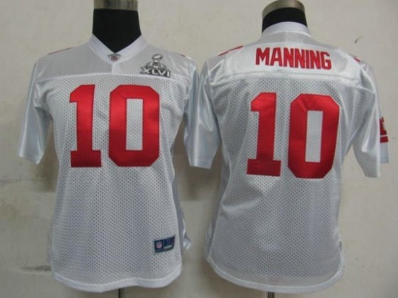 nfl new york giants 10 manning 2012 super bowl xlvi white women team color premier jersey
